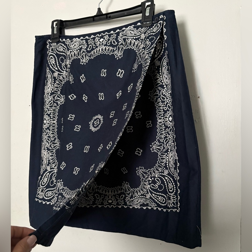 Territories Bandana Print Wrap A Line Mini Skirt 100% Cotton size 12